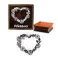 thumbnail image 1 of Printtoo Square Flower Wreath Wooden Rubber Stamp Craft Textile Brown Stamps-3 x 3 Inches, 1 of 2