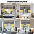 thumbnail image 6 of Swag Curtains Valances for Windows, Farmhouse Rustic Wood Texture Short Kitchen Window Curtains Over Sink, Yellow Grey Cafe Curtains Panel Set Of 2,Rod Pocket, 36 Inches Length, 6 of 8
