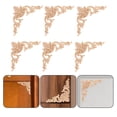 thumbnail image 1 of RUNROTOO 6Pcs Unpainted Wood Carved Applique Decorative Home Decor Accents for Interior Design, 1 of 8