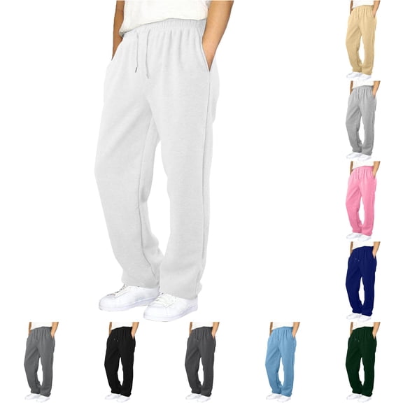 TinyBloomm Boy's Girls Baggy Sweatpants Straight Leg Open Bottom Casual Pants Elastic Waist Athletic Joggers Sweat Pants With Pockets, Size 15-16 Years