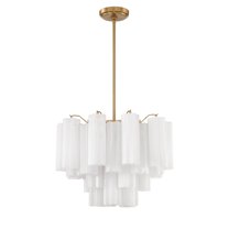 ADD-306-AG-WH Crystorama Lighting Addis - 6 Light Chandelier-14 Inches Tall and 19.75 Inches Wide-Aged Brass Finish-White Glass Color