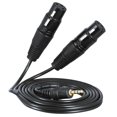 thumbnail image 1 of Cable de audio de interconexión balanceado TRS macho de 3,5 mm a XLR hembra doble, negro 5 metros, 1 of 9