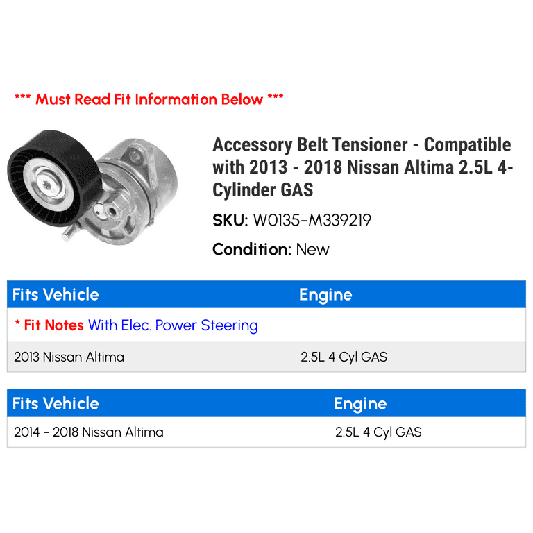 2014 nissan altima belt tensioner deals