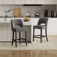 thumbnail image 2 of VKNOW Mid-Century Counter Height Bar Stools Set of 4 with Solid Wood Legs and Ergonomic Backrest for Kitchen Island and Dining Room,Dark Gray, 2 of 9