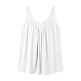 thumbnail image 6 of DDAPJ pyju Womens Plus Size Tank Tops Sleeveless Hide Belly Shirt Flowy Pleated Tunics Summer Casual Blouses White XXXXXL, 6 of 6