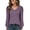 Purple, variant on Cogild Women V-Neck Ribbed Knit Sweaters for Womens with Puff Lace Long Sleeves Shirts Top for Office Everyday Wear