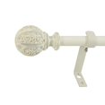 thumbnail image 1 of Decopolitan Leaf Ball 5/8" Curtain Rod Set, 86 to 128 Inches, Distressed Ivory, 1 of 1
