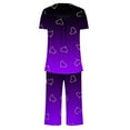 thumbnail image 4 of fatyb Women's Capri Pajama Sets Summer Comfy Short Sleeve Tops and Capris Pants Pjs Sleepwear with Pockets, 4 of 4