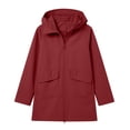 thumbnail image 5 of Zynoxe Women's Waterproof Windbreaker Jackets Relaxed Mid-Length Long Sleeve Casual Jackets Fashion Zip Up Hooded Jacket for Women Lightweight Solid Color Outdoor Hiking Trench Coat with Pockets XL, 5 of 10