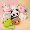 thumbnail image 3 of Bolsos de hombro de felpa para niños, monedero, bolso de mano, bandolera, Rana, oso, Panda, dibujos animados, 3 of 4