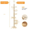thumbnail image 3 of Heynemo Floor to Ceiling Cat Tree Tower Adjustable Height Multi-Level with Acrylic Capsule Sisal Scratching Posts Stable Stylish for Kittens & Large Cats, 3 of 7