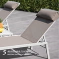 thumbnail image 5 of Domi Patio Chaise Lounge Set of 3,Aluminum Adjustable Pool Lounge Chairs with Side Table,Sunbathing Lounger for Deck Lawn Patio Backyard,Textilene - Khaki, 5 of 8
