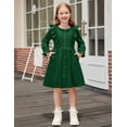 thumbnail image 5 of Arshiner Toddler Fall Winter Sweater Dress Ruffle Long Sleeve Ribbed Knit Button Down Casual Dresses with Pockets, 5 of 6
