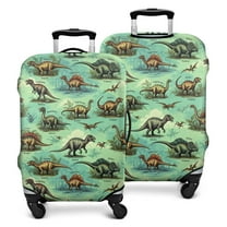Colorful Dinosaurs Scientific Name Pattern Luggage Cover Fashion Suitcase Cover Baggage Covers Fit 25-28 Inch Luggage (Go Travel)