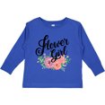 thumbnail image 3 of Inktastic Flower Girl Hand Lettering with Flowers Illustration Girls Long Sleeve Toddler T-Shirt, 3 of 5