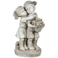thumbnail image 2 of Northlight Solar Lighted Hugging Girl and Boy Outdoor Garden Statue - 16", 2 of 9