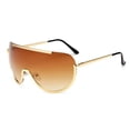 thumbnail image 3 of Oversized Sunglasses For Women Single Lens One Piece Blue Lens Luxury Style, 3 of 9