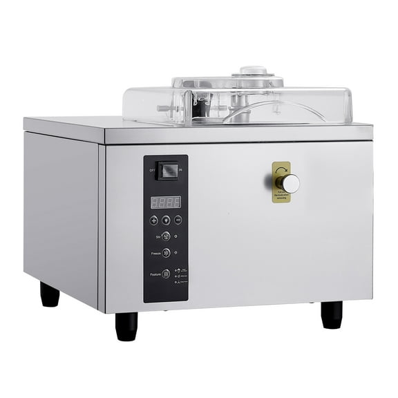 KFFKFF Commercial Hard Ice Cream Maker, 500W, 1.32 Gal/Hour Capacity, Gelato Machine with 2.8L Stainless Steel Cylinder, Auto-Clean Function, LED Control Panel for High Efficiency in Snack Bars
