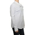 thumbnail image 2 of Michael Michael Kors Long Sleeve Bow Neck Striped Blouse Shirt (Black, Medium), 2 of 4