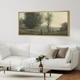 thumbnail image 3 of IDEA4WALL Extra Large Framed Canvas Print Wall Art Misty Pines Forest Foggy Landscape Artwork Nature Vintage Inspired Pastel Antique Fine Art Decorative Relax/Calm for Rooms Decor - 60"x30", 3 of 5