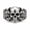White1, variant on Men's Skull Ring, Vintage Gothic Biker Band, Adjustable White Gold Plated CZ Jewelry, Bold 15mm Wide Statement Ring,Size#9