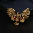 thumbnail image 3 of Retro Owl Brooch Pin for Women Men Rhinestone CZ Vintage Bird Badge Lapel Pins Corsage Animal Badge Shawl Clip Pins for Cloth Suit Dress Accessories, 3 of 5