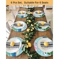 thumbnail image 4 of 15 Inch Round Placemats Set of 4, Teal Blue Mountain Non Slip Heat Insulation PP Table Mats, Farmhouse Cherry Blossoms Cranes Washable Place Mats for Kitchen Dining Party Table Decor, 4 of 7