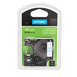 DYMO® 45014 D1 Blue-On-White Tape, 0.5