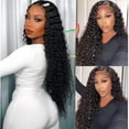 thumbnail image 3 of Deep Wave Lace Front Wigs for Black Women, Pre Plucked Human Hair 13X4 HD Transparent Lace Front Wigs 14-40 Inch Brazilian Remy Hair with Baby Hair, 3 of 7
