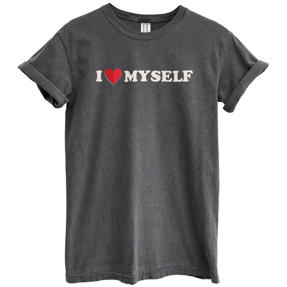 I Heart Myself Graphic Tee T-Shirt for Women Men, Short Sleeve Summer Tops