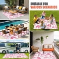 thumbnail image 4 of Botanical Pink Outdoor Rug for Patio/Deck/Porch, Non-Slip Large Area Rug 5 x 7 Ft, Vintage Ferns Herbs Country Plant Leaf Indoor Outdoor Rugs Washable Area Rugs, Reversible Camping Rug Carpet Runner, 4 of 8