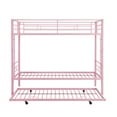 thumbnail image 5 of Kids Bunk Bed with Trundle, UHOMEPRO Safe and Space-Saving Sleep Solution for Growing Families, Twin Over Twin Metal Bunk Bed, Sturdy Guardrails, No Box Spring Needed, CPC Certification, Pink, 5 of 13