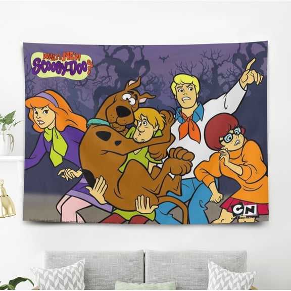 Scooby Tapestry Gift Wall Hanging Backdrop for Room Bedroom Girls Fans Background Banner Party Birthday Supplies Decor