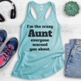 thumbnail image 2 of I'm The Crazy Aunt Everyone Warned You About Tank Top, Ladies Racerback Tank Top, Best Aunt Auntie Tank, Cancun, Large, 2 of 3