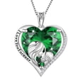 thumbnail image 1 of Juwaliy Collar de Corazón para Mujer para Madre Hija Hermana Dije de Piedra de Nacimiento Esmeralda Verde de Plata Esterlina 925 Joyería Mayo Cumpleaños Regalo Del Día de la Madre, 1 of 7