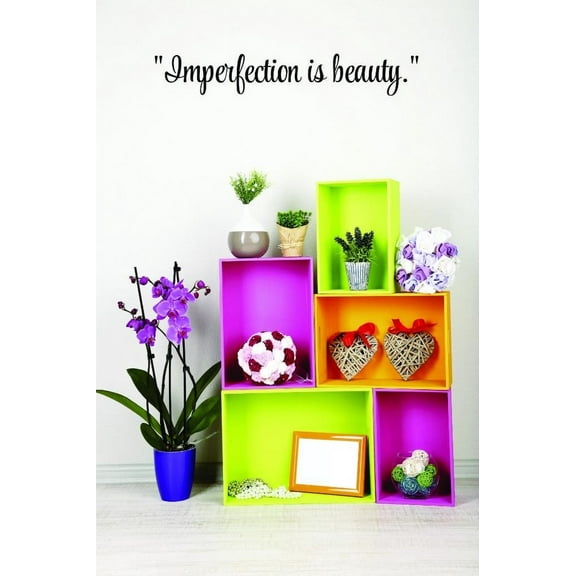 Custom Decals Imperfection Is Beauty. Wall Art Size: 10 X 36 Inches Color: Black