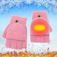 thumbnail image 2 of Mitaines Chaudes Convertibles pour Sports d'Hiver pour Femmes avec Design Sans Doigts en Velours Corail, 2 of 5