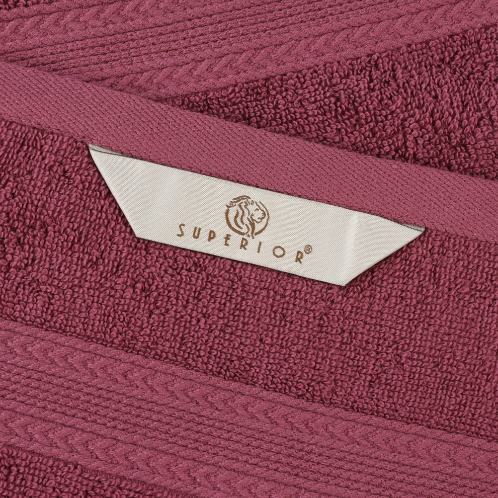 Superior Eco-Friendly Cotton 8-Piece Assorted Towel Set, Rosewood