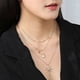 thumbnail image 3 of Metal Elegante Oro Cristal de vacaciones Colgante Facetado Mujer Tres- Regalo Collar -layer Collares Colgantes, 3 of 8
