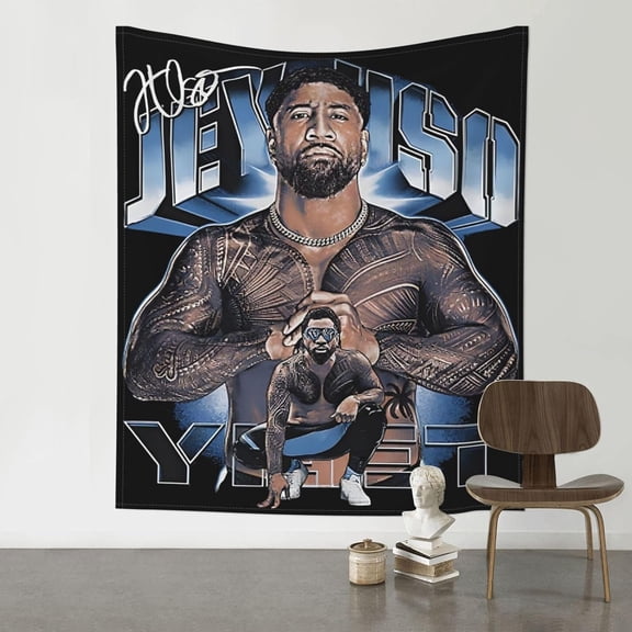 Jey USO Wrestler Tapestry Wall Hanging Art Poster For Living Room/Bedroom/Dorm Decorations Porch Hangings Wall Art Banners Bed Cover Beach Throws 60x51(inch)