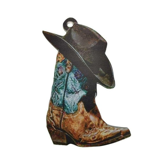 UOYOTT 1X Car Hanging Ornament Boots And Hat Cowboy 2024 US K3E1