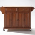 thumbnail image 3 of Crosley Furniture Natural Wood Top Kitchen Cart in Cherry/Natural, 3 of 7