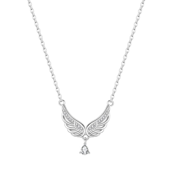 Silver Plated Wing Tassel Pendant Necklace for Women