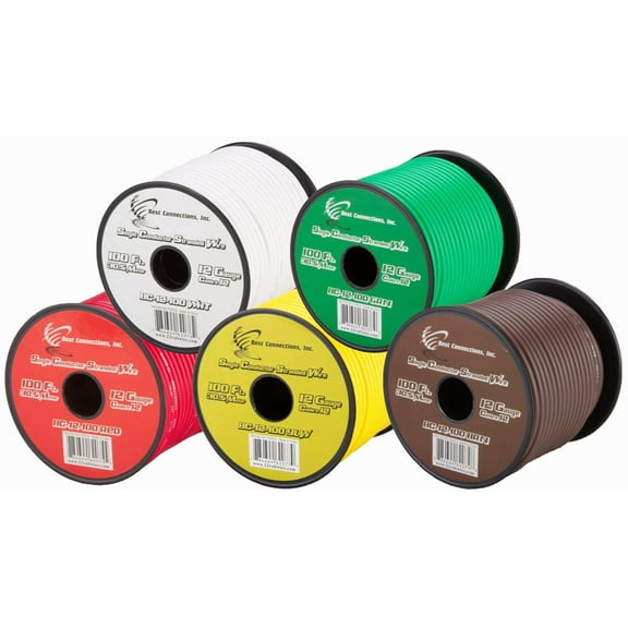 5 Spools 100' Feet 12 GA Gauge Primary Remote Wire Auto Power Cable Stranded