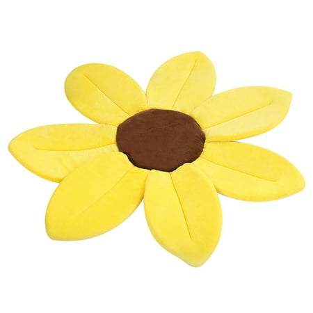 Baby Bath Pad Seven-Petal Blooming Flower Bathtub Mat Yellow Shower