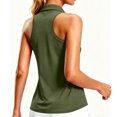 thumbnail image 2 of Dpjklzsn Women's Sleeveless Golf Polo Shirt, Half Zip Racerback Tennis Athletic Top, 2 of 8