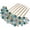 Blue, variant on Women Rhinestone Inlaid Flower Hair Comb Hairpin Barrette Accessory,Also Mother's Day Gifts for Mom (Blue)