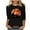 01-halloween shirt-Black, variant on VKOYWKM Women Halloween Tops 3/4 Sleeve Halloween Pumpkin Bat Graphic T Shirt Crew Neck Halloween Party Tops Funny Print Tees