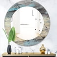 thumbnail image 2 of Design Art Inc. Designart 'Rock Teal Panel II' Modern Mirror - Oval or Round Wall Mirror - 24x24, 2 of 4