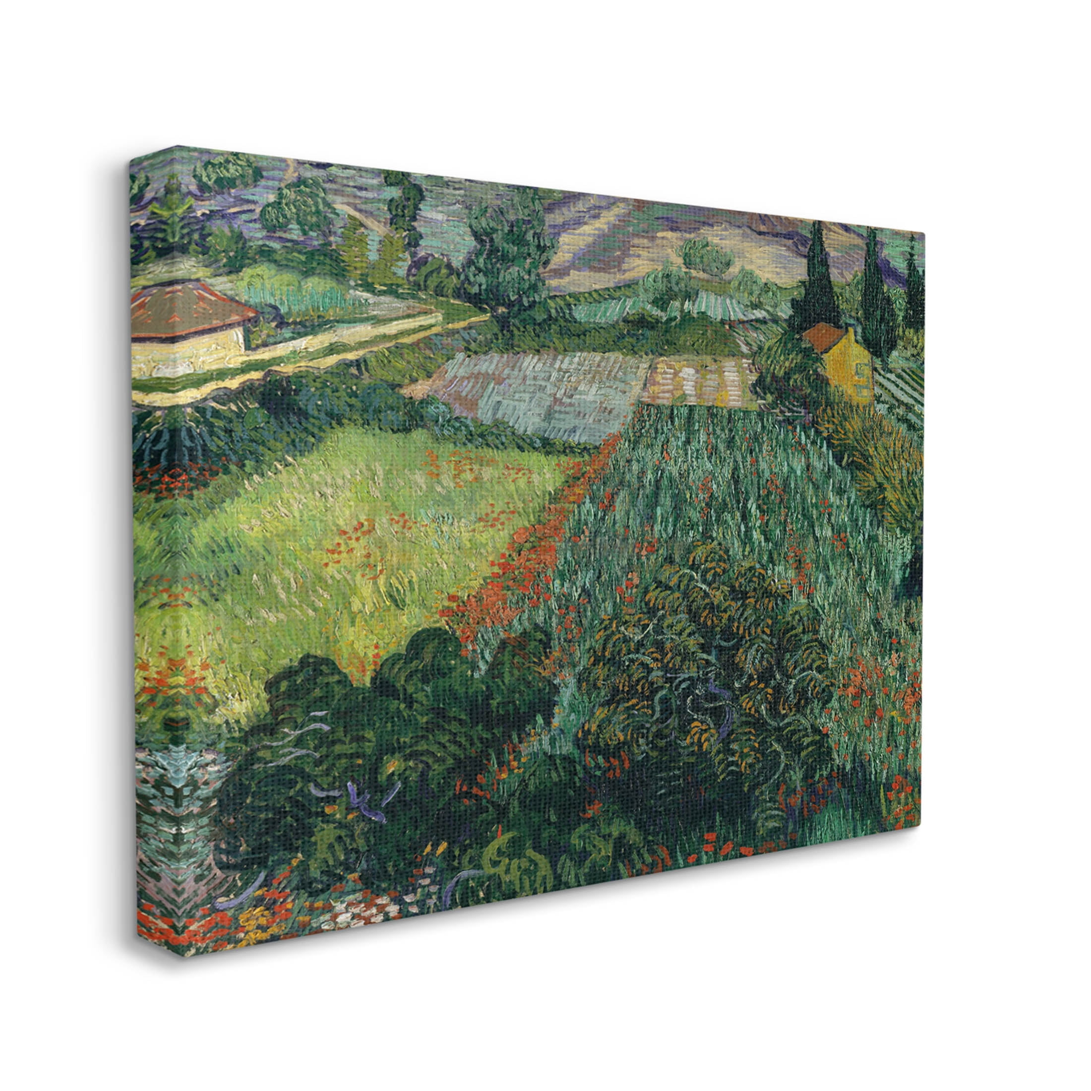 Field With Poppies Van Gogh Rural Scenery Landscape Painting Gallery Wrapped Canvas Print Wall Art